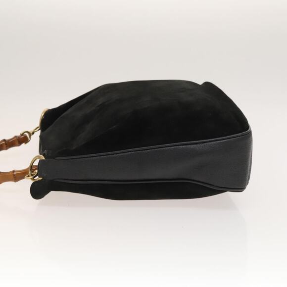 GUCCI Bamboo Hand Bag Suede Black Gold 001 1998 001 1998 - Picture 5 of 12